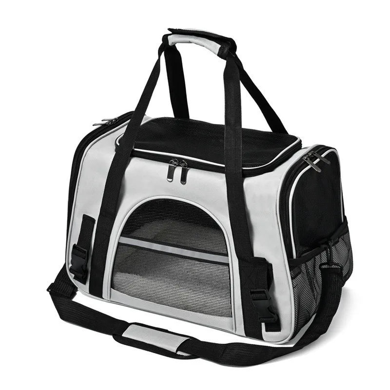 Pet Carrier Bag Foldable Small Dog Cat Carrying Out Bags Expansion Pet Travel Bag Mesh Breathable Expansion Crossbody Handbag
