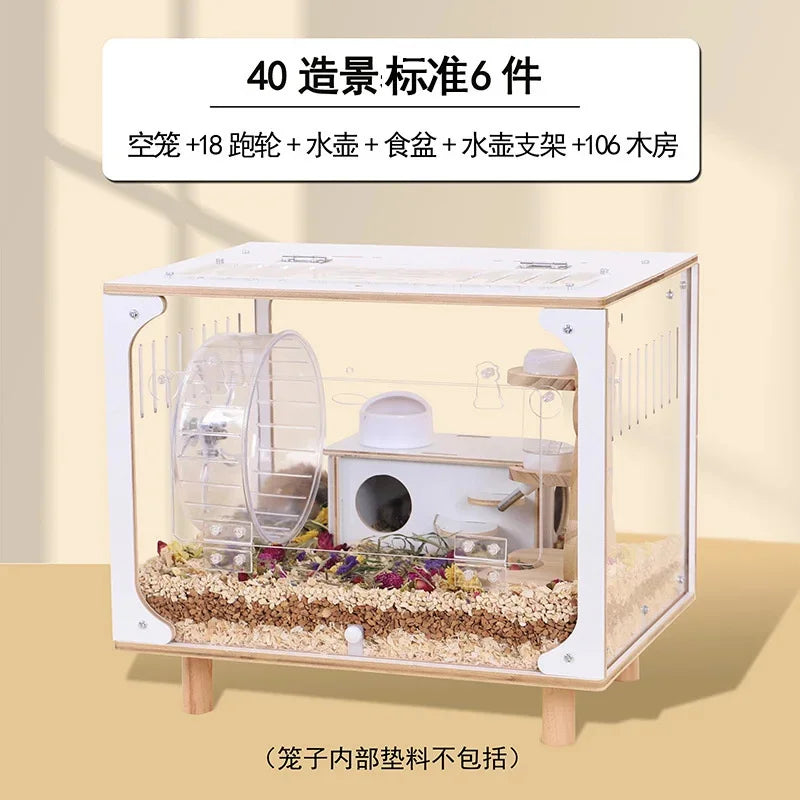 Acrylic Transparent Hamster Cage 40cm Large Luxury Villa For Golden Hamsters Spacious Habitat For Families And Kids Home Display