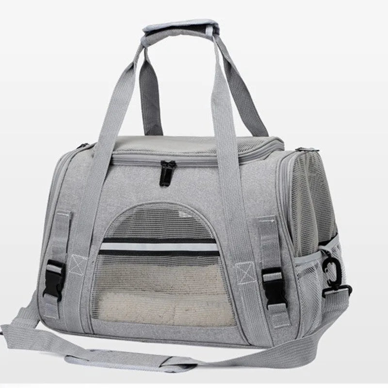 Pet Carrier Bag Foldable Small Dog Cat Carrying Out Bags Expansion Pet Travel Bag Mesh Breathable Expansion Crossbody Handbag