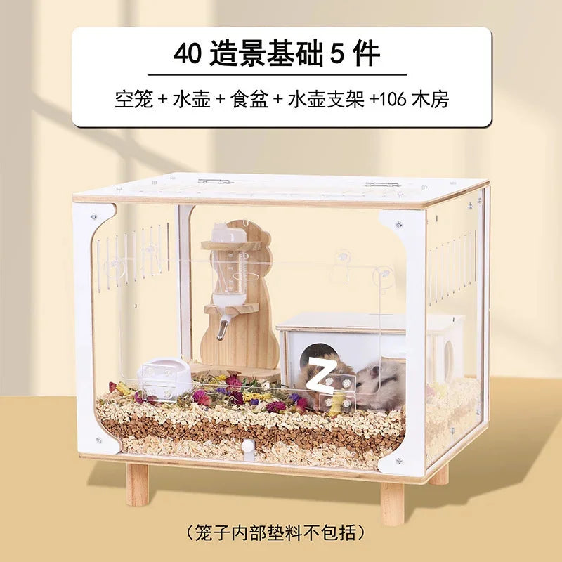 Acrylic Transparent Hamster Cage 40cm Large Luxury Villa For Golden Hamsters Spacious Habitat For Families And Kids Home Display