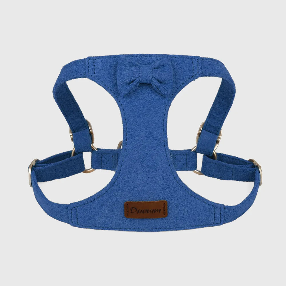 Trendy Premium Suede Dog Harness Leash Set -Small Dog Adjustable Pet Chest Strap Soft Durable Puppy Kitten Fashion Accessories
