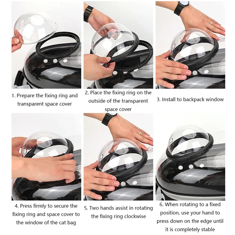 Transparent Portable Cat Carrier Backpack Breathable Bubble Pet Backpack for Small Animals Puppy Kitty Travel Capsule