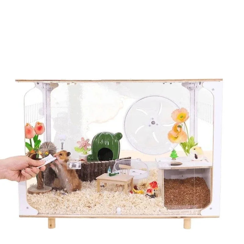 Acrylic Transparent Hamster Cage 40cm Large Luxury Villa For Golden Hamsters Spacious Habitat For Families And Kids Home Display