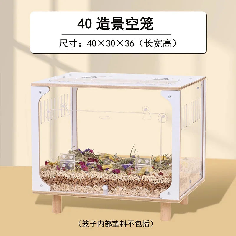 Acrylic Transparent Hamster Cage 40cm Large Luxury Villa For Golden Hamsters Spacious Habitat For Families And Kids Home Display
