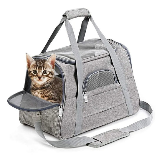 Pet Carrier Bag Foldable Small Dog Cat Carrying Out Bags Expansion Pet Travel Bag Mesh Breathable Expansion Crossbody Handbag